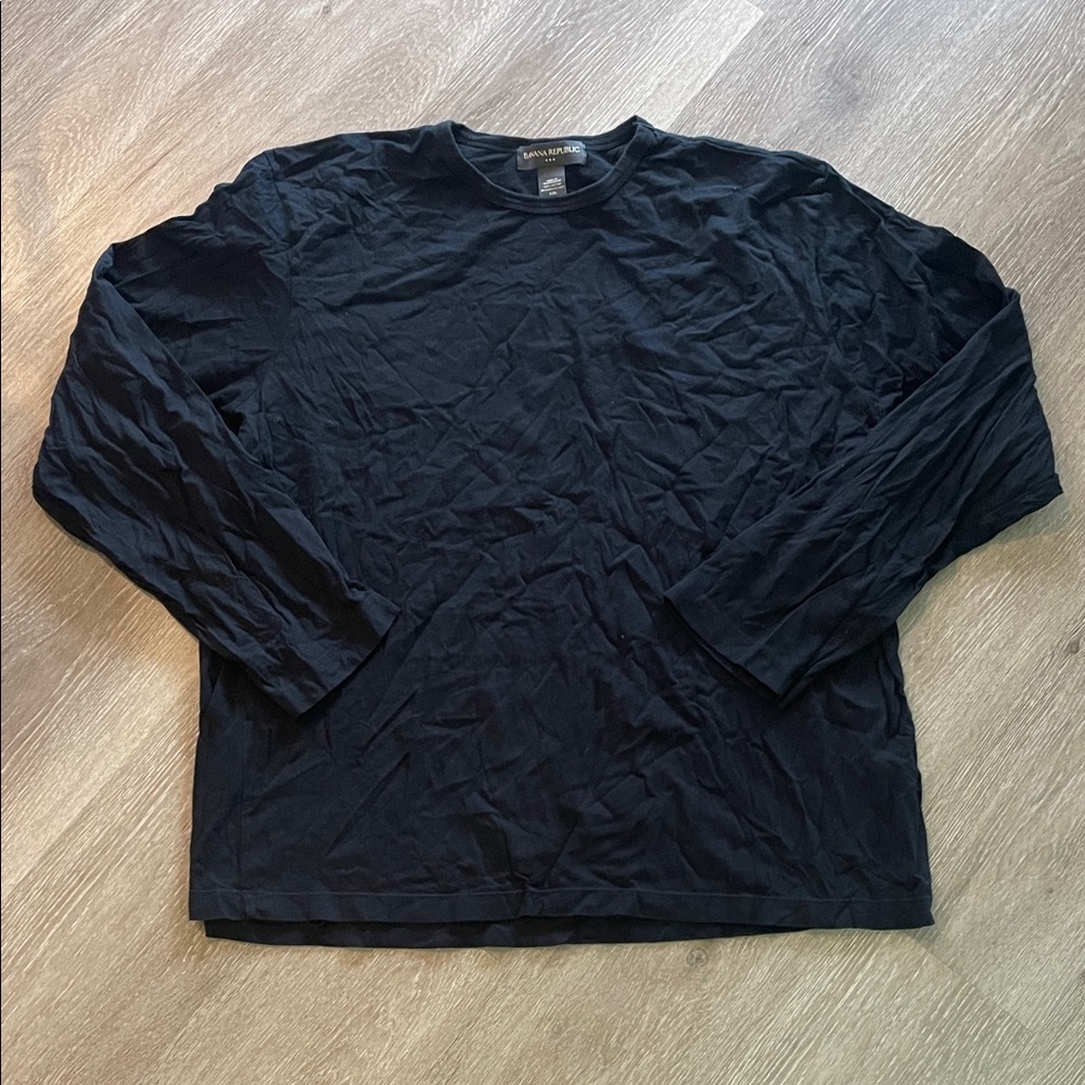 Banana Republic Men's Black Crew Neck Long Sleeve Tee XXL